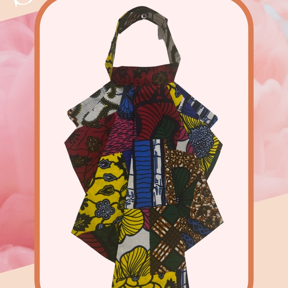 100% Authentic African Print Necklace View 3
